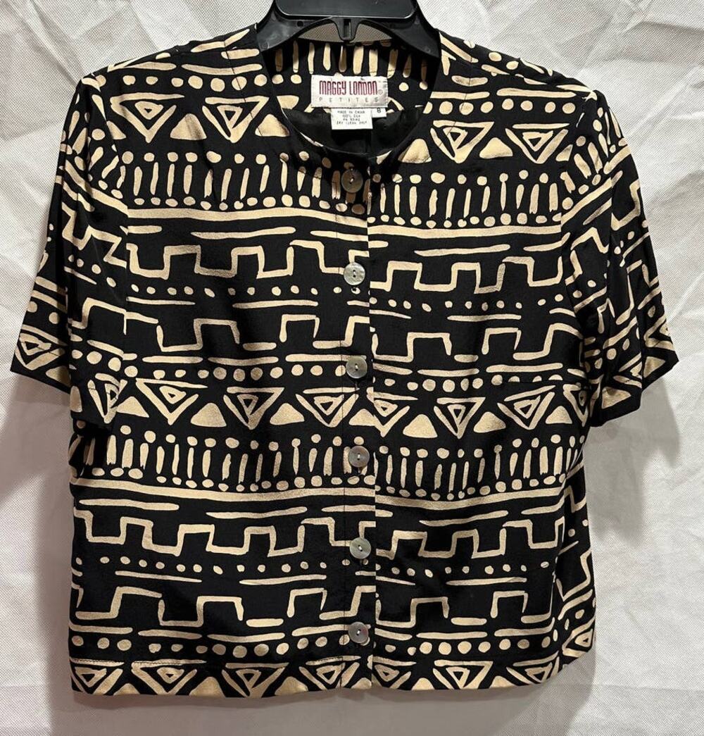 Vintage Maggy London Silk Cropped Top - Sz -8